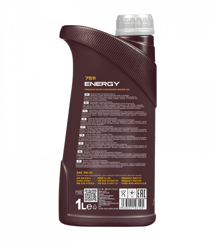 Mannol - Huile Moteur 5w30 Energy