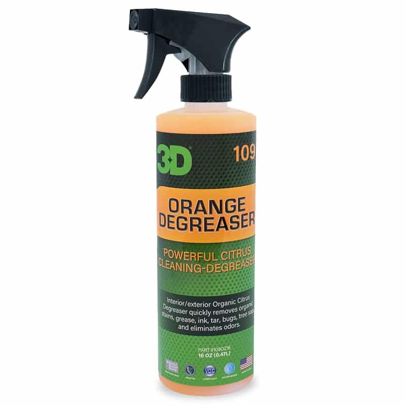 [109OZ16] Orange Degreaser – Nettoyant Organique Intérieur & Extérieur – 3D Car Care (473ml)